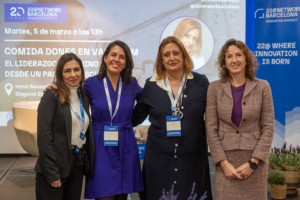 Iolanda Triviño, Susana Prado, Eva diaz i isabel Sabadí, a dinar-forum de la Comissió de Dones en Valor, del 22@Network Barcelona.