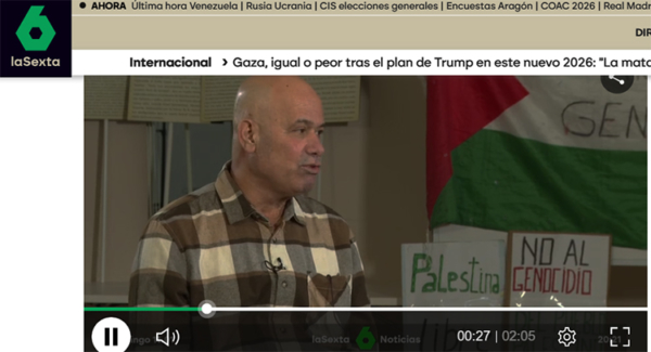 Reportatge sobre Gaza, a traves d'entreista , en la Sexta Tv